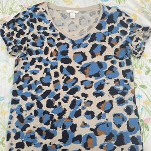 H&M Beige and Black Patterned Top